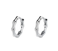 Minimalist Minimalist Bamboo Style Hoop Earrings – Small Silver Huggie Earrings – Elegant Everyday Jewelry for Women