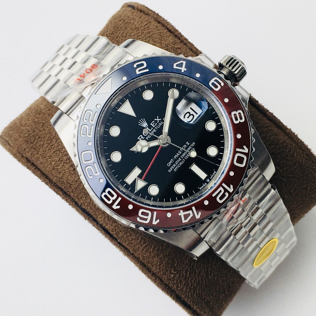 CLASSIC GMT RED & BLUE BEZEL STEEL BRACELET WATCH