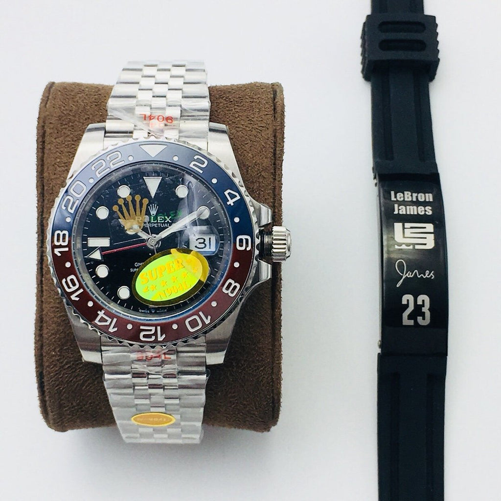 CLASSIC GMT RED & BLUE BEZEL STEEL BRACELET WATCH