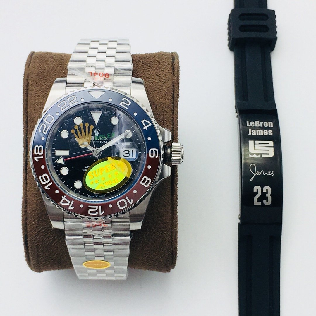 CLASSIC GMT RED & BLUE BEZEL STEEL BRACELET WATCH