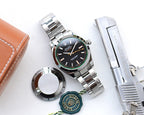 CLASSIC STAINLESS STEEL BLACK BLUE ORANGE DIAL