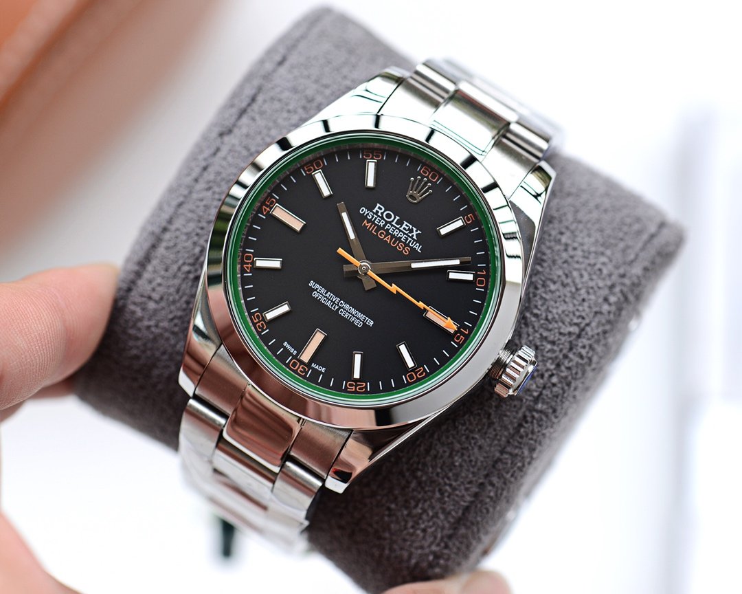 CLASSIC STAINLESS STEEL BLACK BLUE ORANGE DIAL