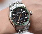 CLASSIC STAINLESS STEEL BLACK BLUE ORANGE DIAL