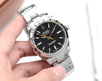CLASSIC STAINLESS STEEL BLACK DIAL ORANGE