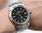 CLASSIC STAINLESS STEEL BLACK DIAL ORANGE