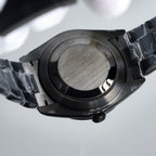 CLASSIC 41MM CUSTOM BLACK PVD CASE GREY DIAL GREEN ACCENT WATCH