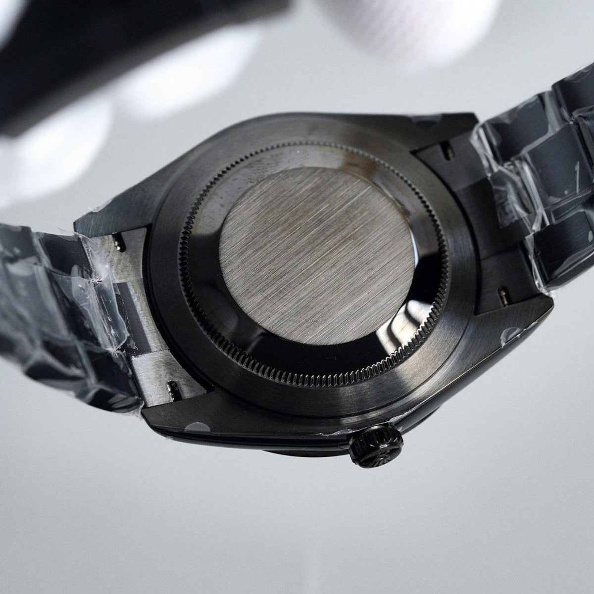 CLASSIC 41MM CUSTOM BLACK PVD CASE GREY DIAL GREEN ACCENT WATCH