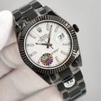 CLASSIC 41MM CUSTOM BLACK PVD CASE WHITE DIAL WATCH