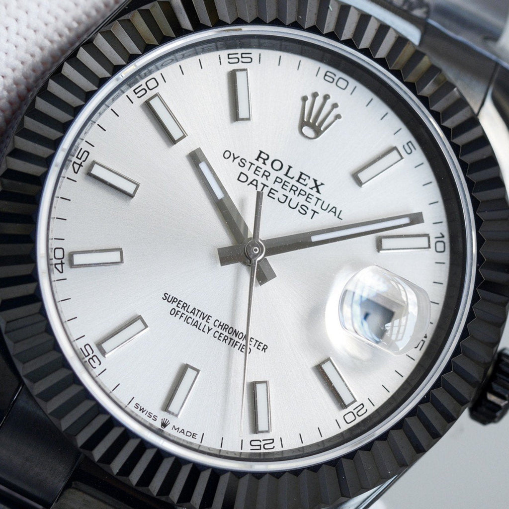 CLASSIC 41MM CUSTOM BLACK PVD CASE WHITE DIAL WATCH