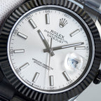 CLASSIC 41MM CUSTOM BLACK PVD CASE WHITE DIAL WATCH