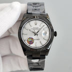 CLASSIC 41MM CUSTOM BLACK PVD CASE WHITE DIAL WATCH