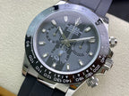 CLASSIC 40MM BLACK CERAMIC BEZEL CUSTOM SPECIAL DIAL RUBBER STRAP CHRONOGRAPH WATCH