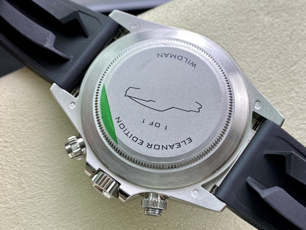CLASSIC 40MM BLACK CERAMIC BEZEL CUSTOM SPECIAL DIAL RUBBER STRAP CHRONOGRAPH WATCH