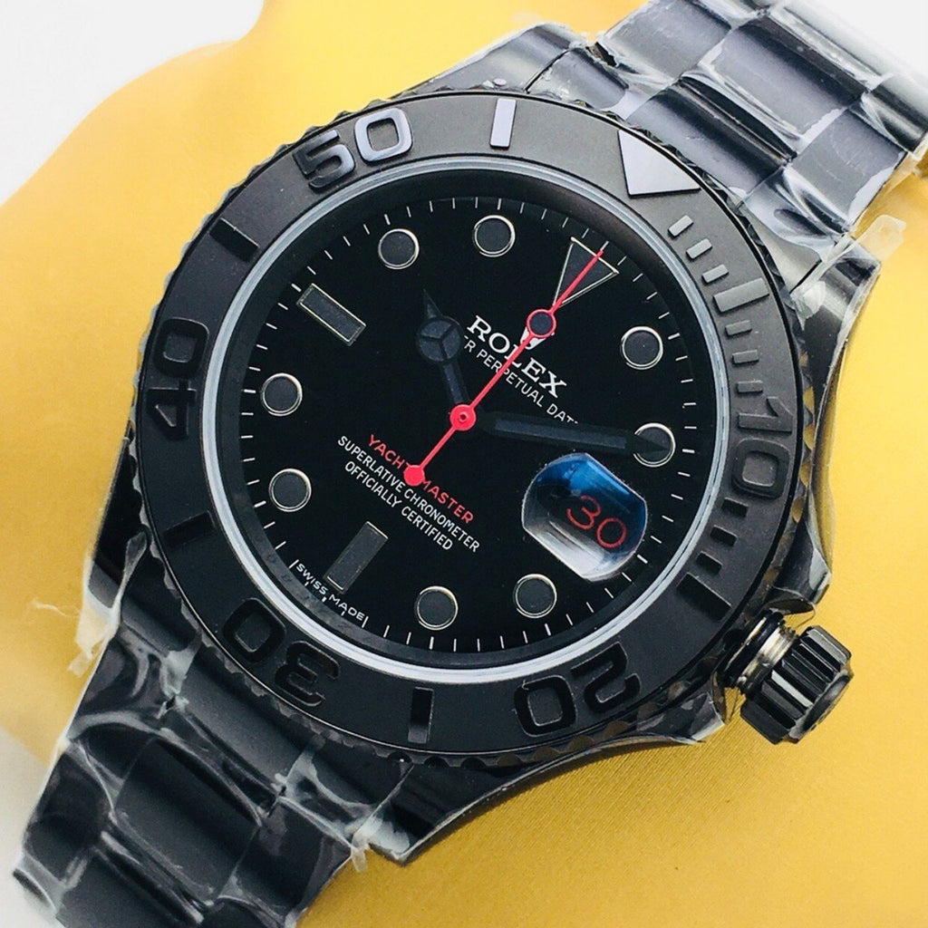 CLASSIC 40MM BLACK PVD RED ACCENT WATCH