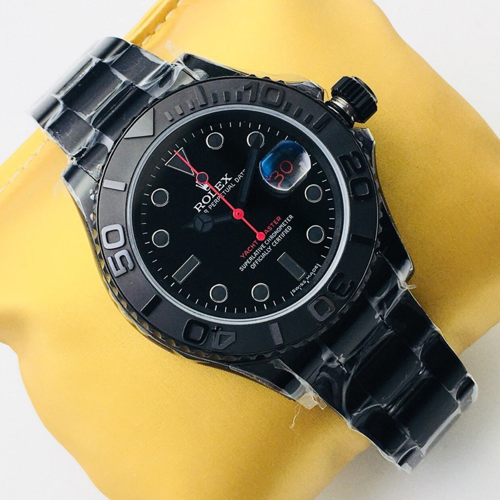 CLASSIC 40MM BLACK PVD RED ACCENT WATCH