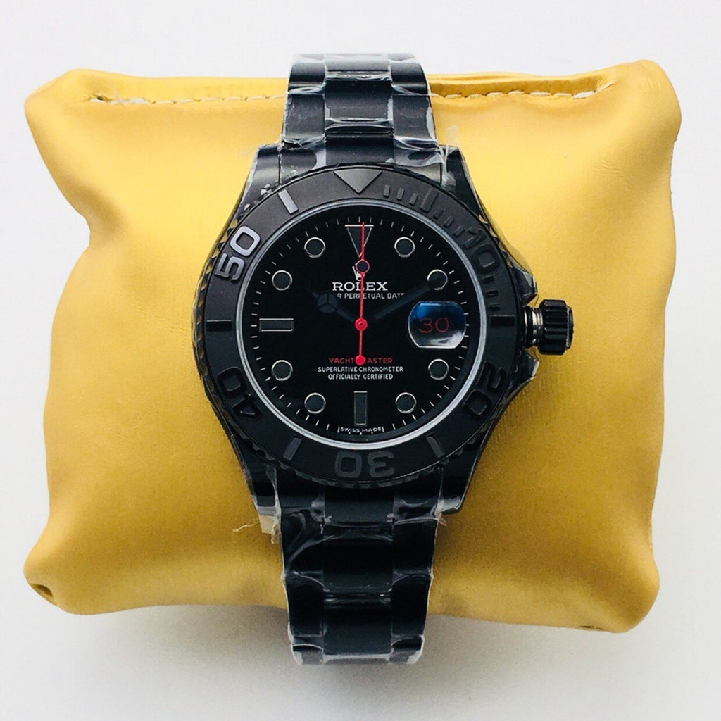 CLASSIC 40MM BLACK PVD RED ACCENT WATCH