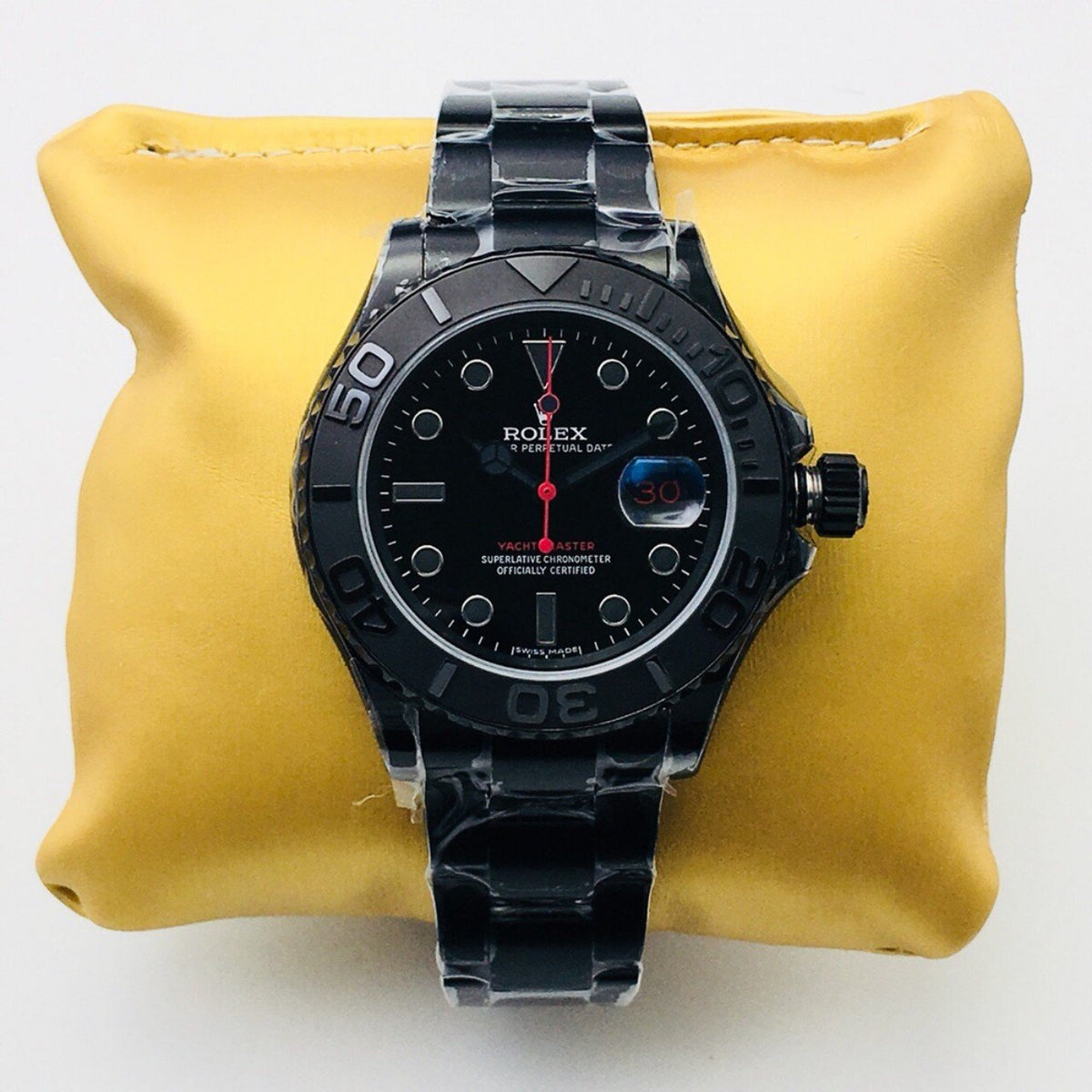 CLASSIC 40MM BLACK PVD RED ACCENT WATCH