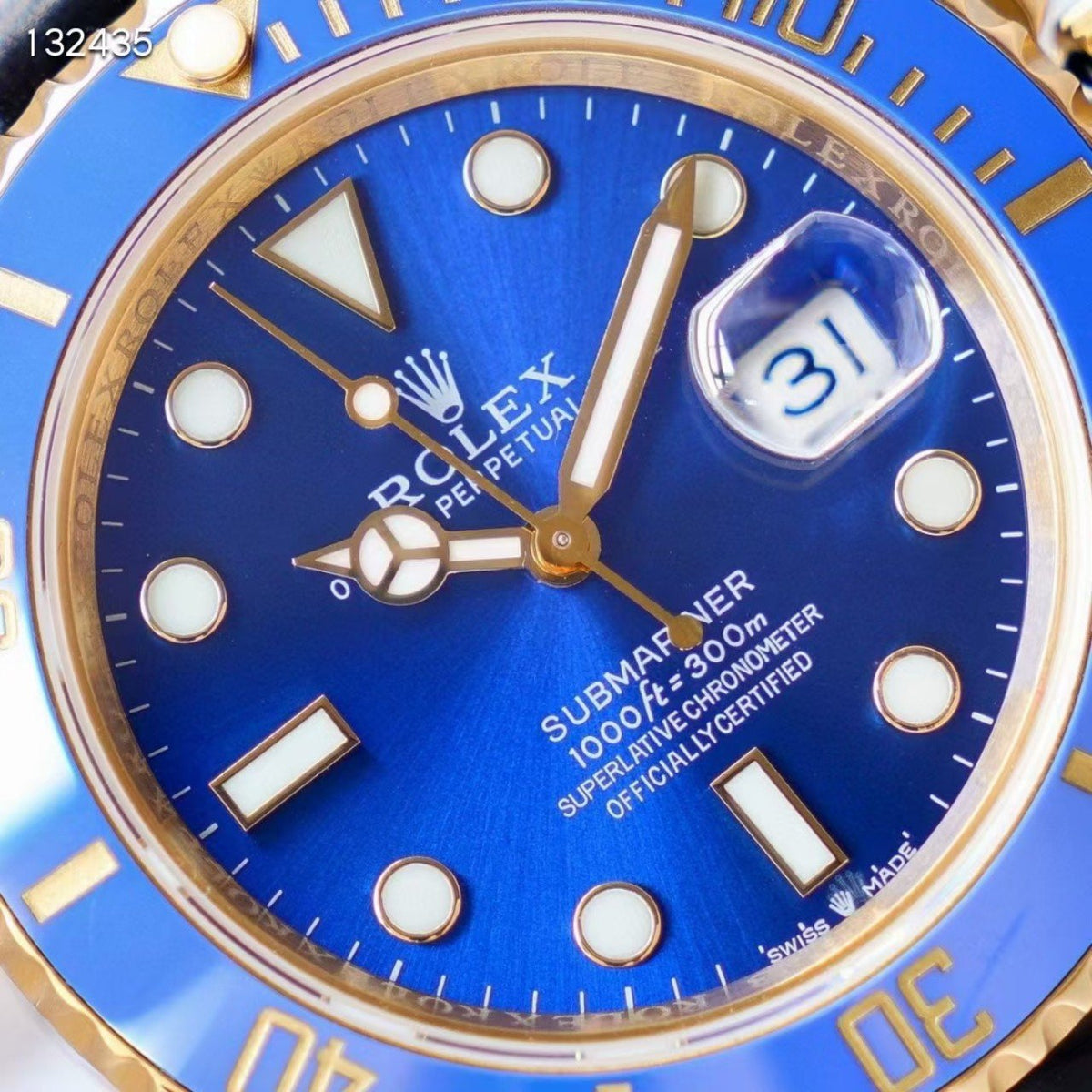 CLASSIC 41MM GOLD-TONE CASE LEATHER STRAP DIVE WATCH