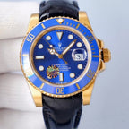 CLASSIC 41MM GOLD-TONE CASE LEATHER STRAP DIVE WATCH