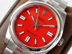 CLASSIC 41MM STAINLESS STEEL RED DIAL WATCH