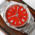 CLASSIC 41MM STAINLESS STEEL RED DIAL WATCH