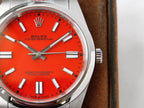 CLASSIC 41MM STAINLESS STEEL RED DIAL WATCH