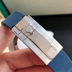CLASSIC DATE 41MM BLUE BEZEL RUBBER STRAP DIVE WATCH