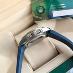 CLASSIC DATE 41MM BLUE BEZEL RUBBER STRAP DIVE WATCH