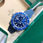 CLASSIC DATE 41MM BLUE BEZEL RUBBER STRAP DIVE WATCH