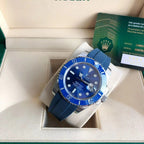CLASSIC DATE 41MM BLUE BEZEL RUBBER STRAP DIVE WATCH