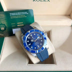 CLASSIC DATE 41MM BLUE BEZEL RUBBER STRAP DIVE WATCH