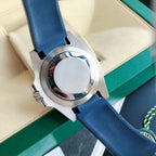 CLASSIC DATE 41MM BLUE BEZEL BLACK DIAL RUBBER STRAP DIVE WATCH