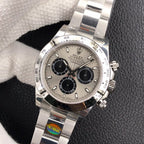 CLASSIC STAINLESS STEEL GREY RACING DIAL CHRONOGRAPH WATCH