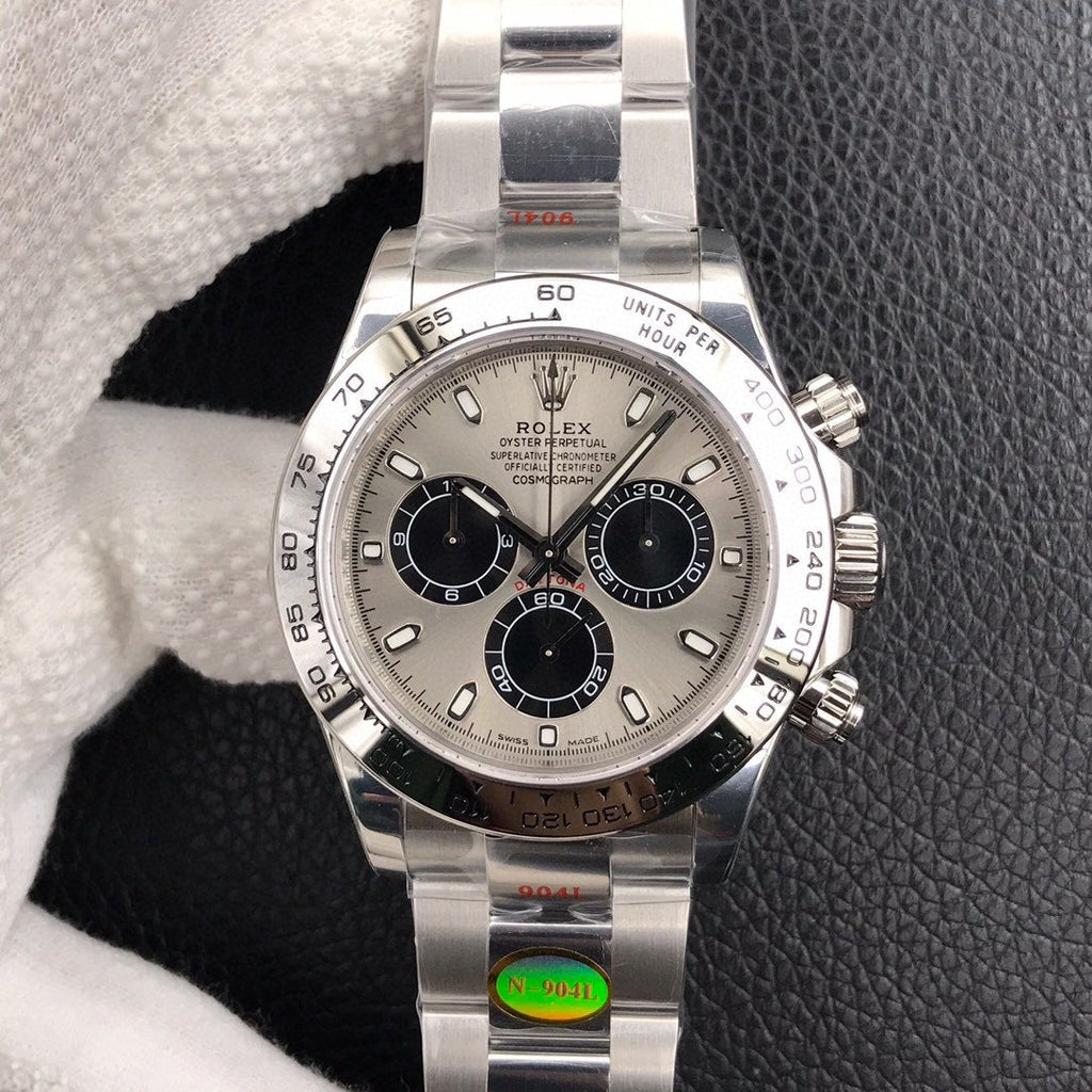 CLASSIC STAINLESS STEEL GREY RACING DIAL CHRONOGRAPH WATCH