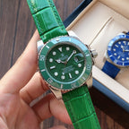 CLASSIC DATE 40MM CERAMIC BEZEL LEATHER STRAP DIVE WATCH