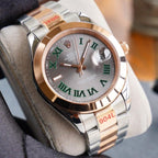 CLASSIC 41MM SMOOTH BEZEL GREY ROMAN NUMERAL DIAL WATCH