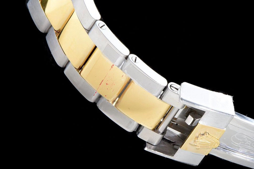 CLASSIC GOLD-TONE STEEL MOP DIAL DIAMOND NUMERAL WATCH