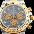 CLASSIC GOLD-TONE STEEL MOP DIAL DIAMOND NUMERAL WATCH