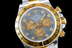 CLASSIC GOLD-TONE STEEL MOP DIAL DIAMOND NUMERAL WATCH