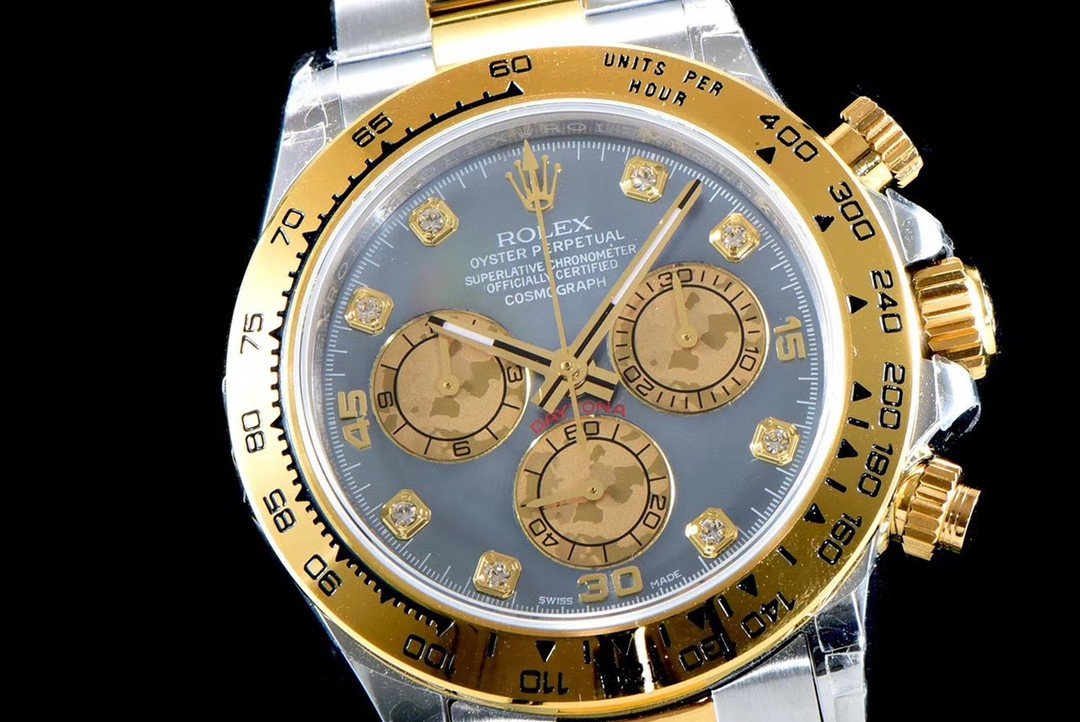 CLASSIC GOLD-TONE STEEL MOP DIAL DIAMOND NUMERAL WATCH