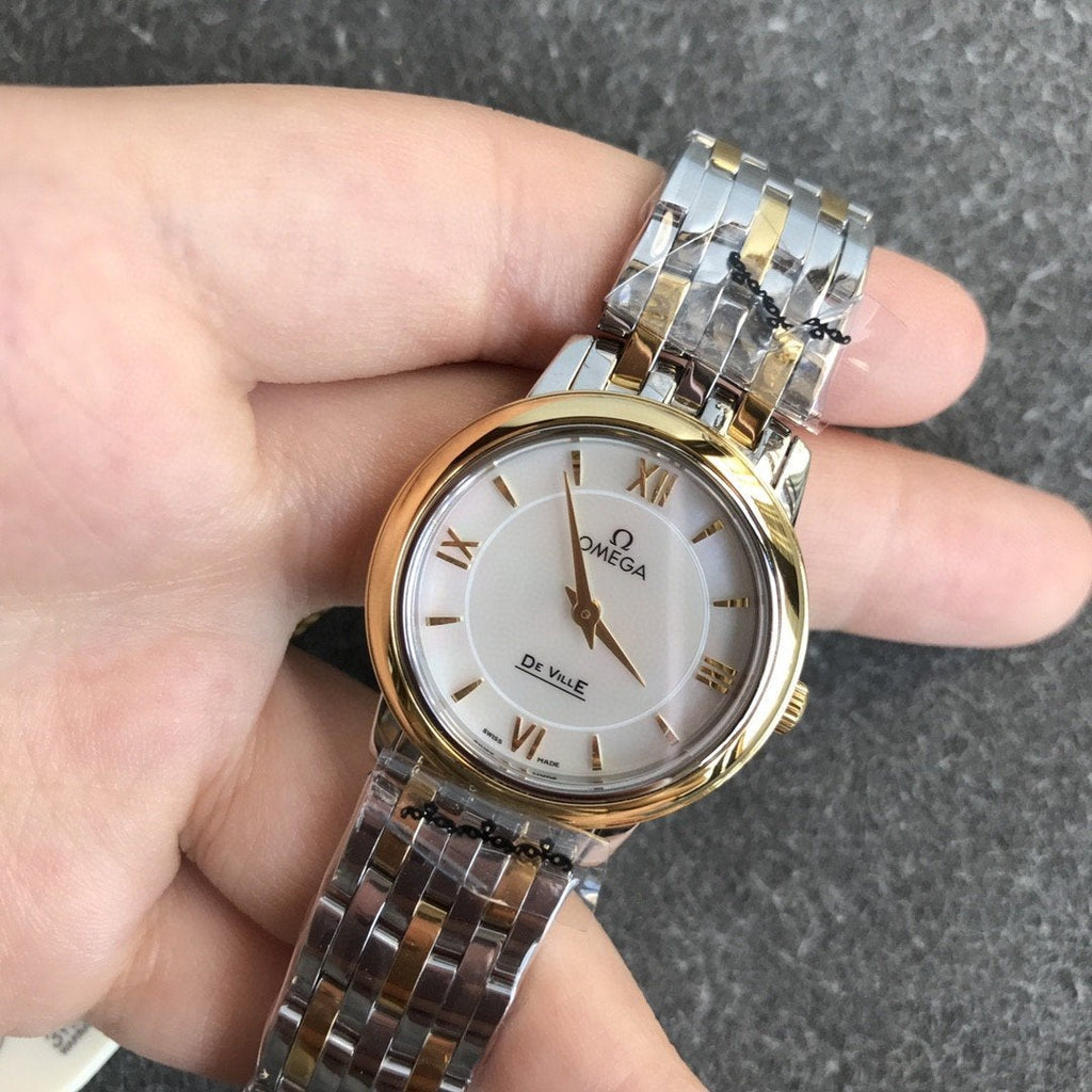 VARELLO CLASSIC PRESTIGE 27MM QUARTZ GOLD STEEL MOP DIAL