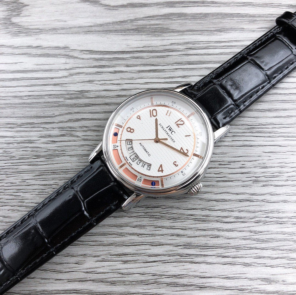 CLASSIC AUTOMATIC STAINLESS STEEL LEATHER STRAP WATCH