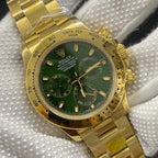 CLASSIC YELLOW GOLD-TONE CASE GREEN DIAL CHRONOGRAPH WATCH