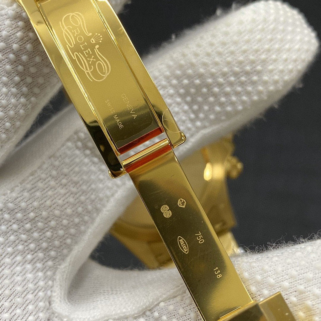 CLASSIC YELLOW GOLD-TONE CASE GREEN DIAL CHRONOGRAPH WATCH