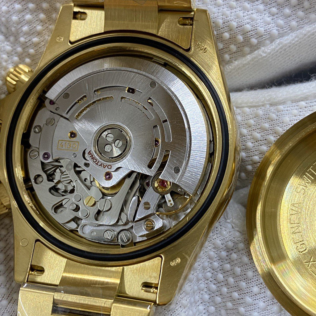 CLASSIC YELLOW GOLD-TONE CASE GREEN DIAL CHRONOGRAPH WATCH