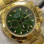CLASSIC YELLOW GOLD-TONE CASE GREEN DIAL CHRONOGRAPH WATCH