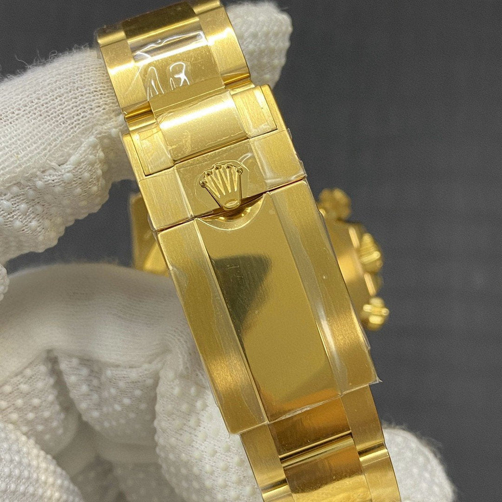 CLASSIC YELLOW GOLD-TONE CASE GREEN DIAL CHRONOGRAPH WATCH