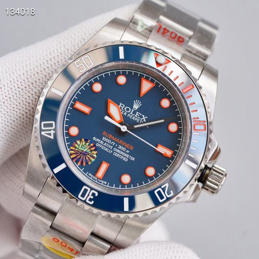 CLASSIC DATE BLUE & RED BEZEL DIVE WATCH