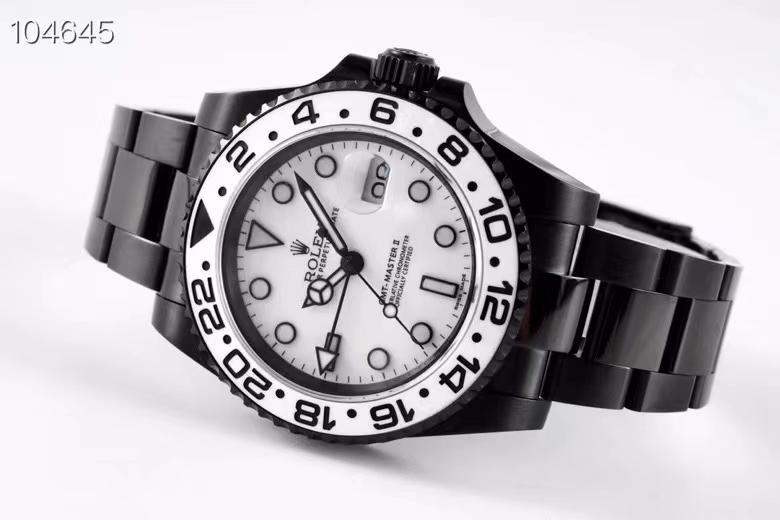 CLASSIC GMT BLACK & WHITE DIAL WATCH