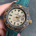 CLASSIC CUSTOM CARBON FIBER CREAM DIAL GMT WATCH